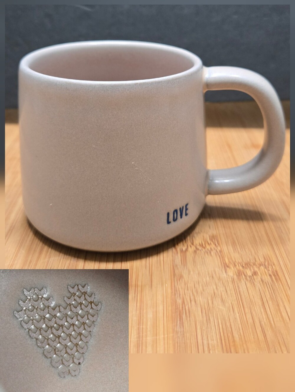 Hearth & Hand Valentine’s LOVE Mug Coffee Cup with suprise heart inside